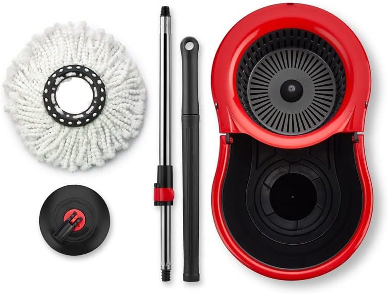 Leoxol 360° Spin Mop for Hard Floor – Cleaning Mop and Buckets Sets System with Easy Wring, 3 Reusable Microfibre Mop Heads & Extra 30 Wipes – For Hardwood, Tile, Laminate, Vinyl Floors