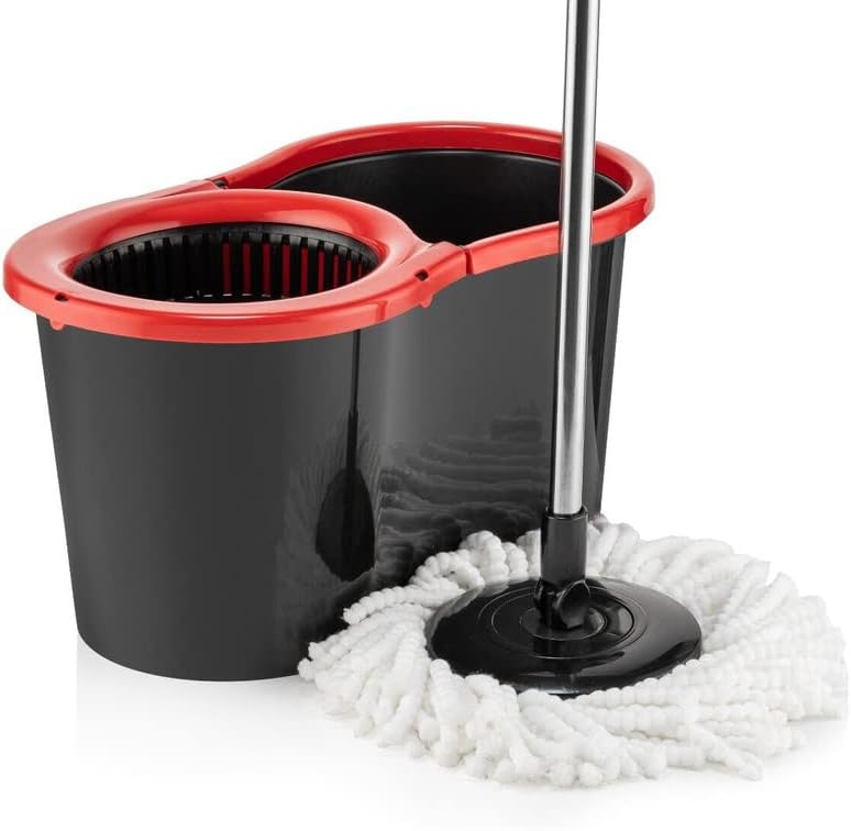 Leoxol 360° Spin Mop for Hard Floor – Cleaning Mop and Buckets Sets System with Easy Wring, 3 Reusable Microfibre Mop Heads & Extra 30 Wipes – For Hardwood, Tile, Laminate, Vinyl Floors